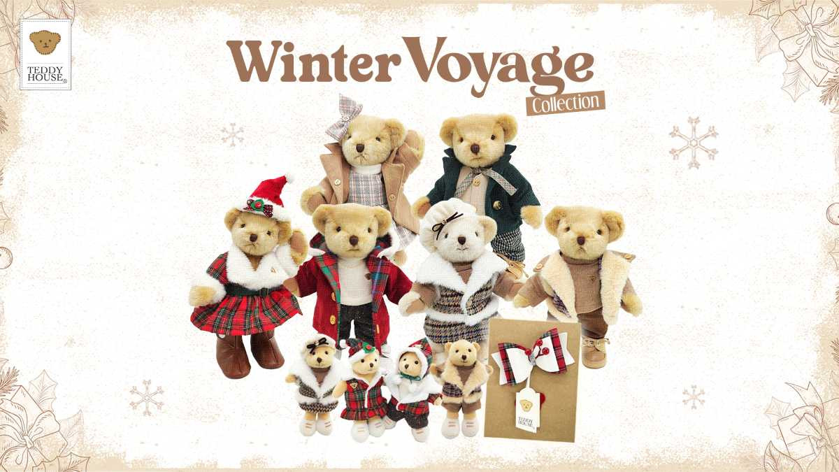 𝙃𝙖𝙥𝙥𝙮 𝙃𝙤𝙡𝙞𝙙𝙖𝙮𝙨 𝘾𝙤𝙡𝙡𝙚𝙘𝙩𝙞𝙤𝙣  ❄️ 𝙒𝙞𝙣𝙩𝙚𝙧 𝙑𝙤𝙮𝙖𝙜𝙚 ❄️  Embark on a romantic winter journey with our adorable teddy bears 🐻