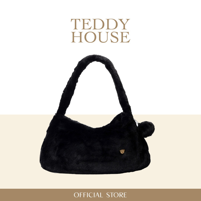 Fluffy Shoulder Bag :ฺ Black