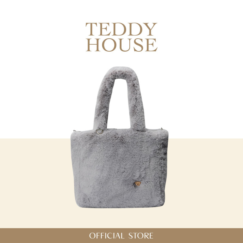Teddy House : Fluffy Tote Bag, soft and fluffy fabric, super cute and useful, can hold a lot of things.